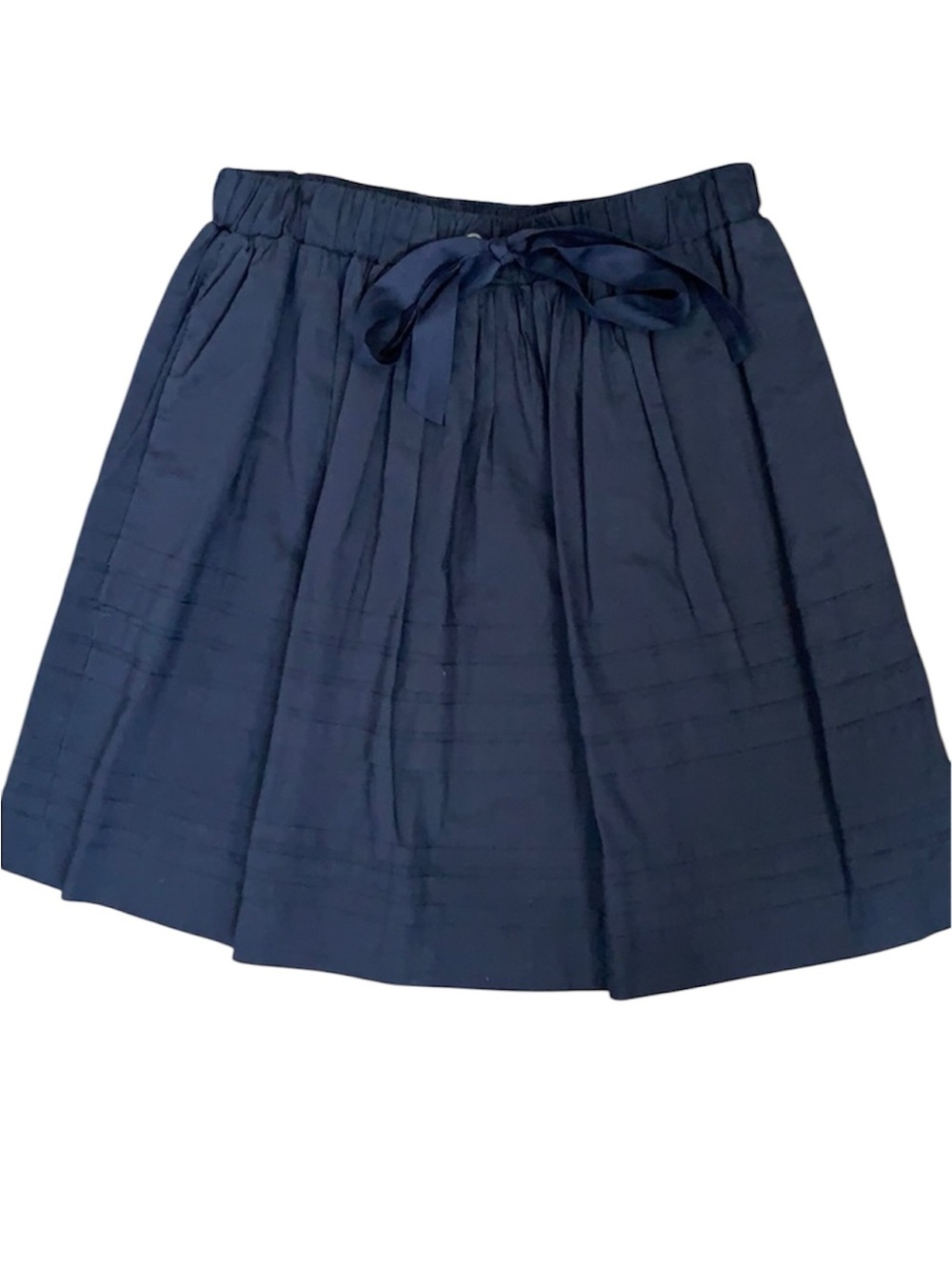 Anthropologie Odille navy blue cotton skirt with ribbon drawstring. Sz Med